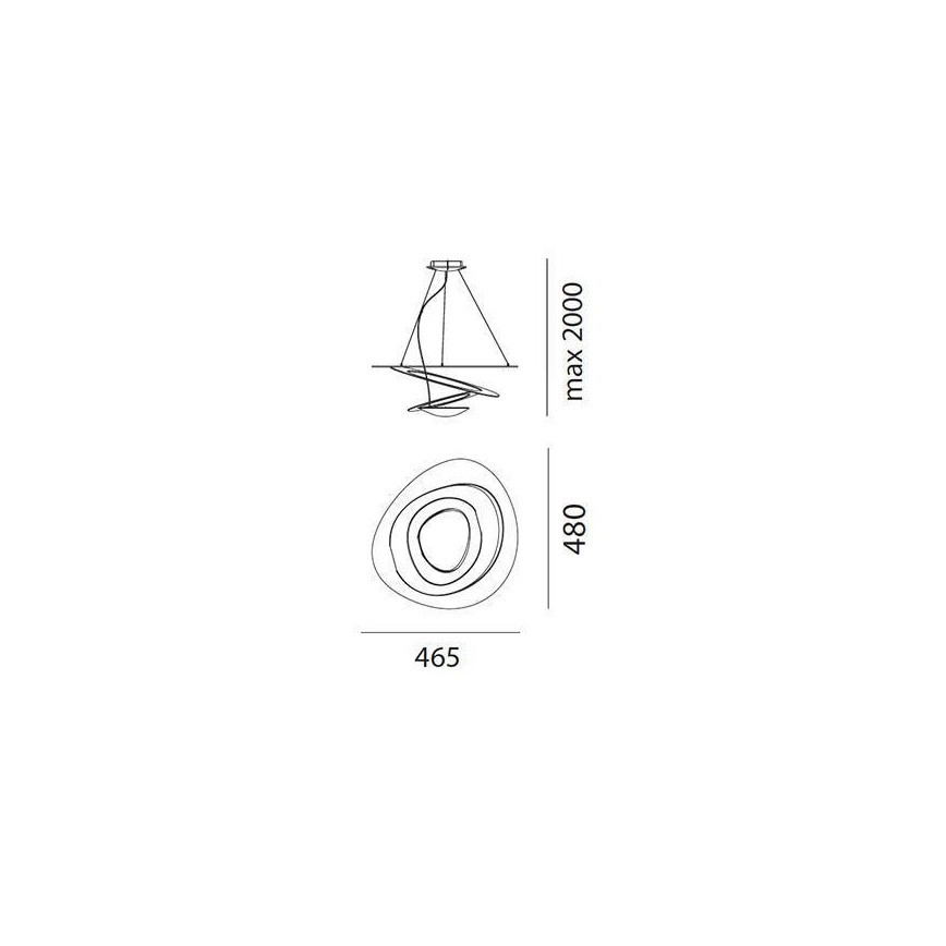 Artemide AR 1249010A - LED Димируем Полилей на верижка PIRCE микро 1xLED/27W/230V