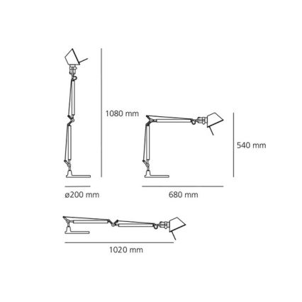 Artemide AR A005910+AR A008600 КОМПЛЕКТ - Настолна лампа TOLOMEO MINI 1xE27/70W/230V