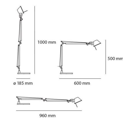 Artemide AR A015100+AR A003900 KOMPLET - LED Димируема настолна лампа TOLOMEO MIDI 1xLED/9W