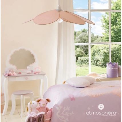 Atmosphera - Детски полилей с кабел PETAL 1xE27/40W/230V Ø 64 cm розов