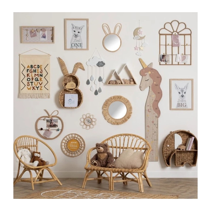 Atmosphera - Детско стенно огледало RABBIT 37x24 cm бамбук