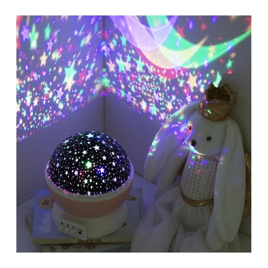 Atmosphera - LED детски проектор 3xAA розов