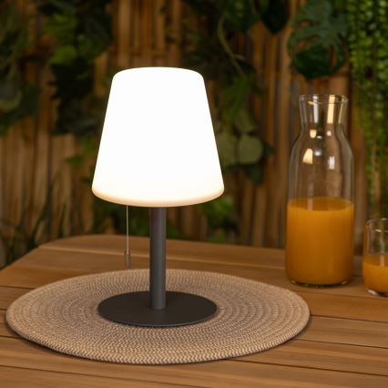 Atmosphera - LED RGBW Акумулаторна екстериорна настолна лампа ZACK LED/3,7V 1200 mAh IP44 черен