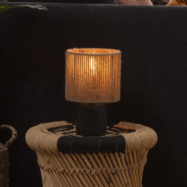Atmosphera - Настолна лампа KOBY 1xE14/40W/230V коноп/черен