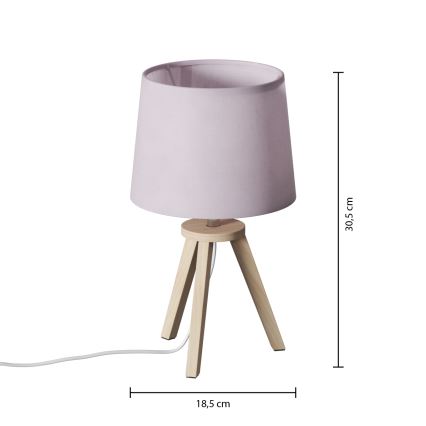 Atmosphera - Настолна лампа TRIPOD 1xE14/40W/230V борова/розова