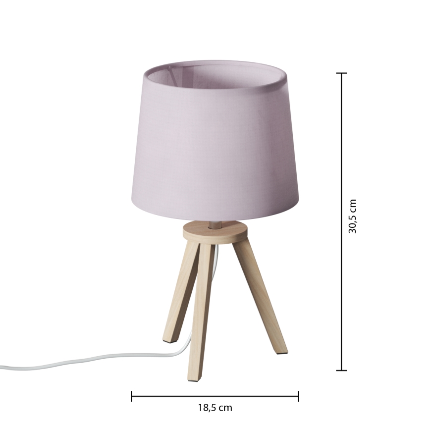 Atmosphera - Настолна лампа TRIPOD 1xE14/40W/230V борова/розова