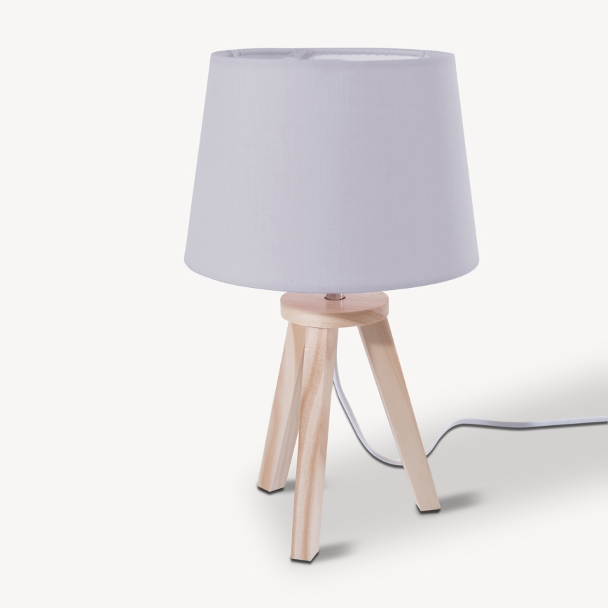 Atmosphera - Настолна лампа TRIPOD 1xE14/40W/230V борова/сива