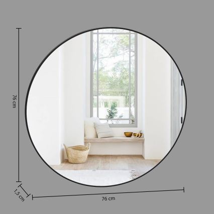 Atmosphera - Огледало ALICE Ø 76 см черен