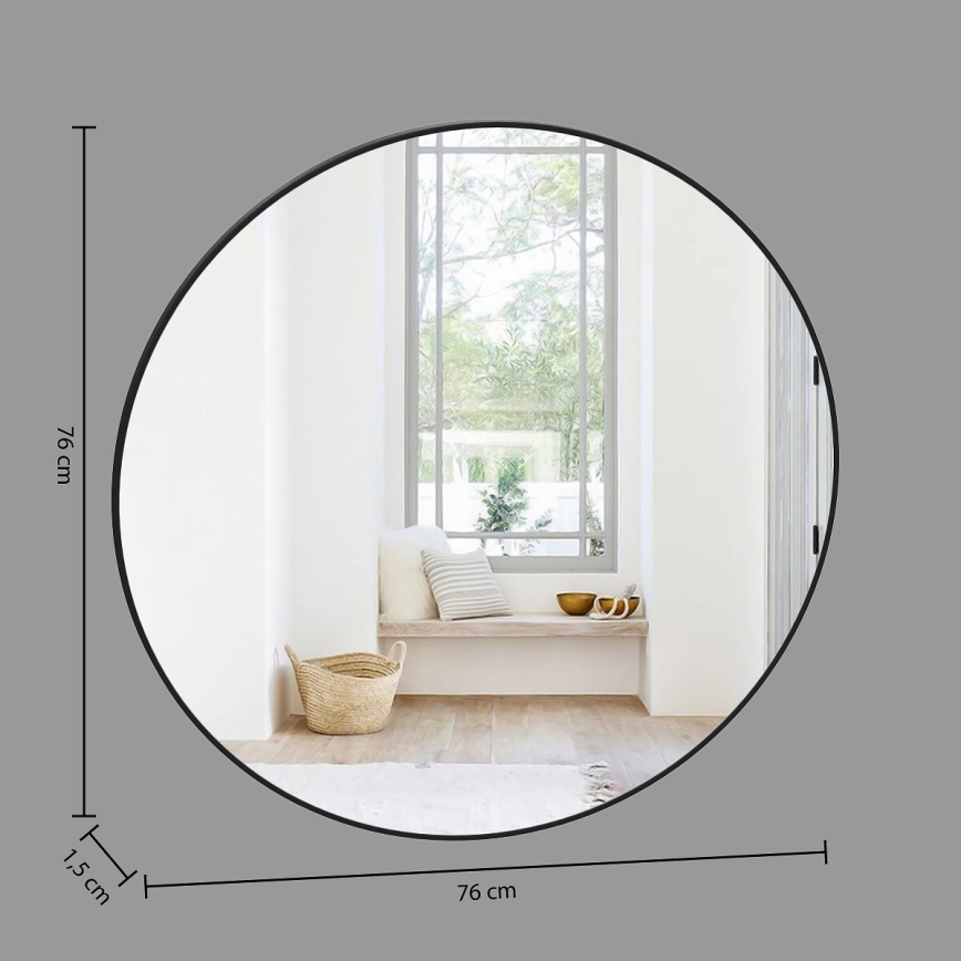 Atmosphera - Огледало ALICE Ø 76 см черен
