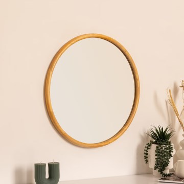 Atmosphera - Огледало KIM Ø 55 см каучуково дърво