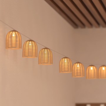 Atmosphera - соларен LED декоративен гирлянд AIA 10xLED 3,35 m IP44 топла бяла 1500 mAh