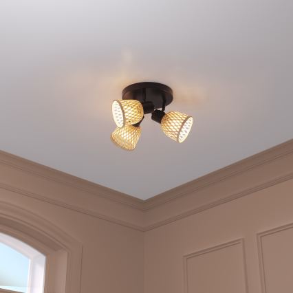 Atmosphera - Стационарна лампа LIO 3xE27/25W/230V бамбук