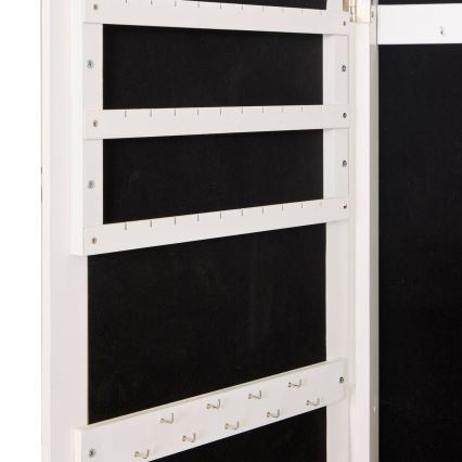 Atmosphera - Стоящо огледало с кутия за бижута LEXY 158x38 см бяло