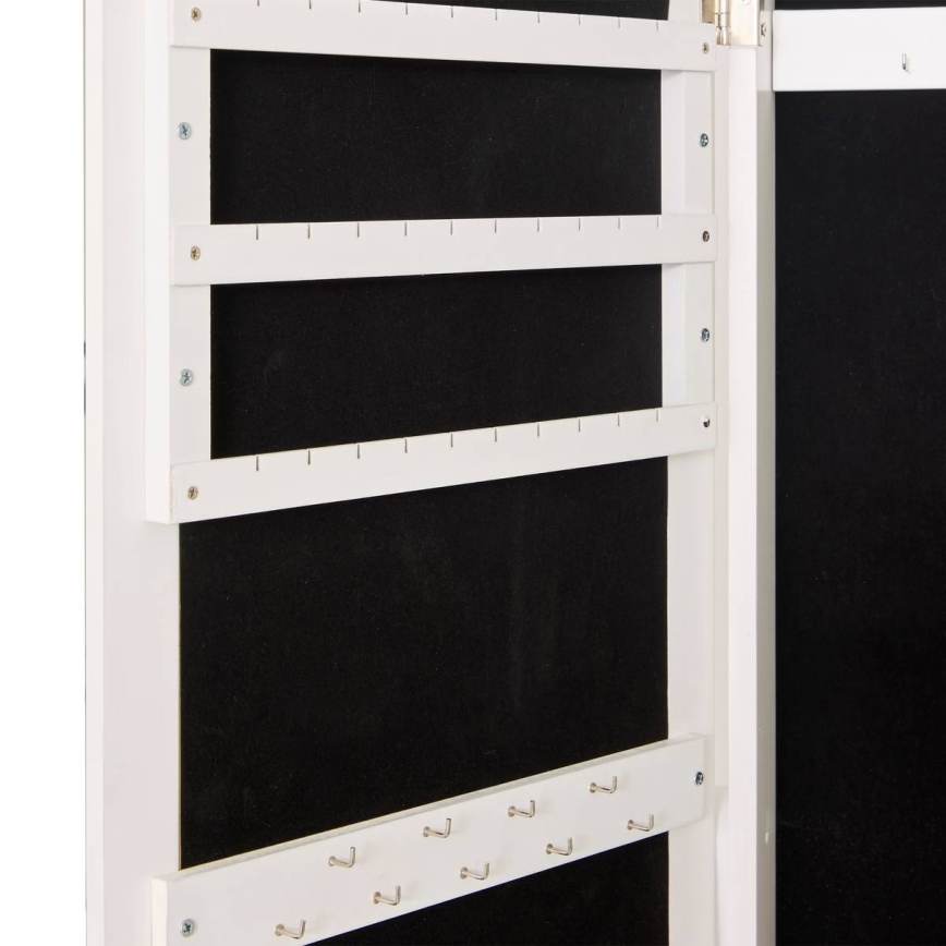 Atmosphera - Стоящо огледало с кутия за бижута LEXY 158x38 см бяло