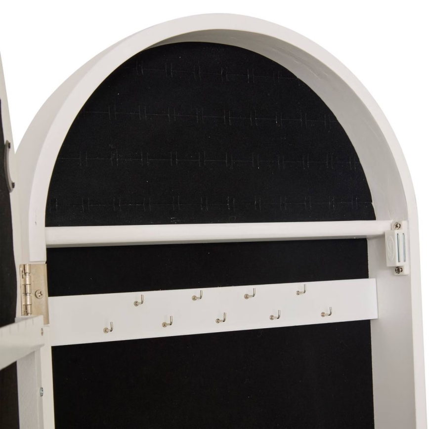 Atmosphera - Стоящо огледало с кутия за бижута LEXY 158x38 см бяло