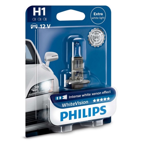 Автомобилна крушка Philips WHITE VISION 12258WHVB1 H1 P14,5s/55W/12V 3700K
