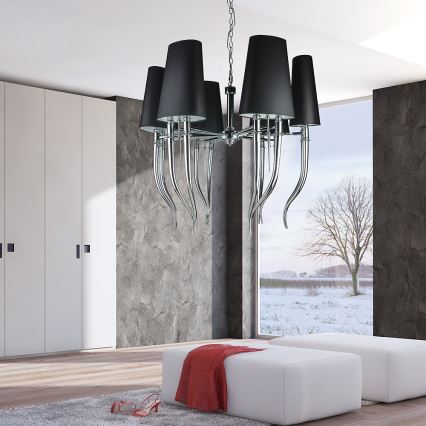 Azzardo AZ1390 - Висящ полилей DIABLO 12xE14/11W/230V черен