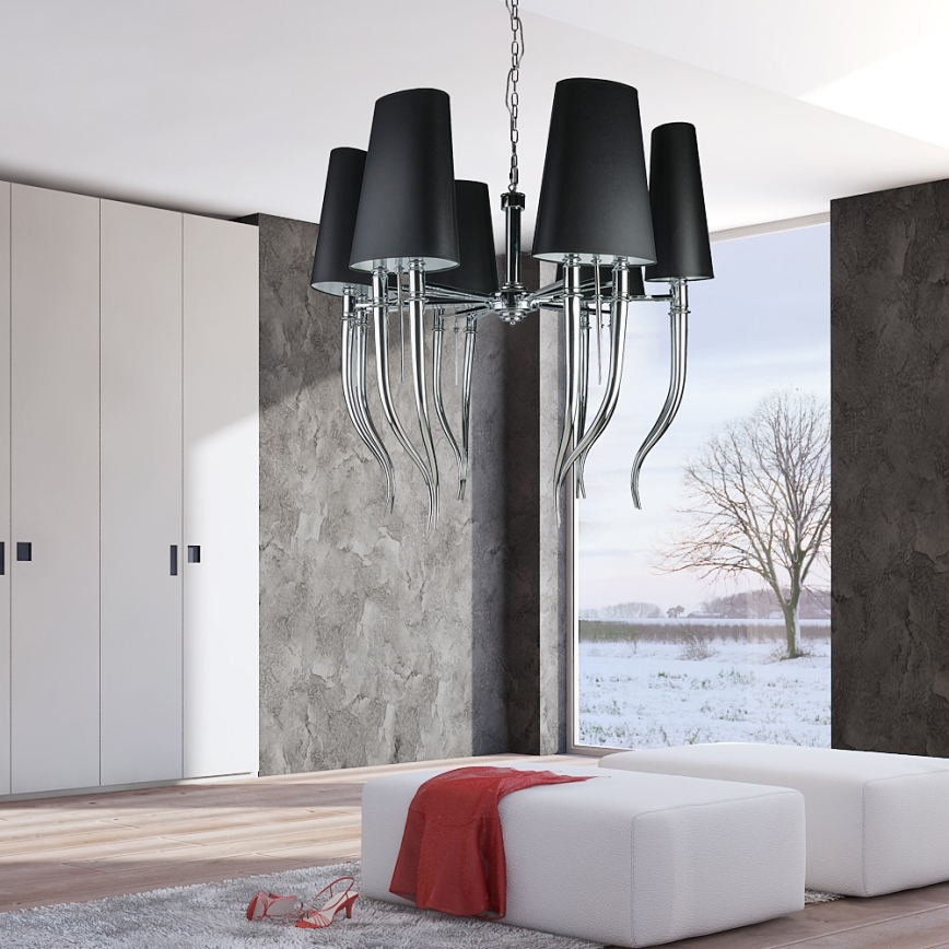 Azzardo AZ1390 - Висящ полилей DIABLO 12xE14/11W/230V черен