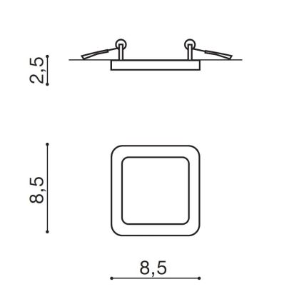 Azzardo AZ2833 - LED Лампа за вграждане в баня SLIM 1xLED/6W/230V IP44 CRI 90