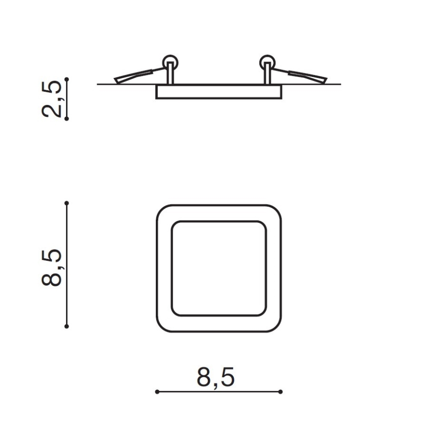 Azzardo AZ2833 - LED Лампа за вграждане в баня SLIM 1xLED/6W/230V IP44 CRI 90