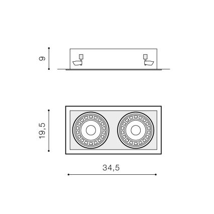 Azzardo AZ2875 - Вградено осветително тяло NOVA 2xGU10-ES111/50W/230V