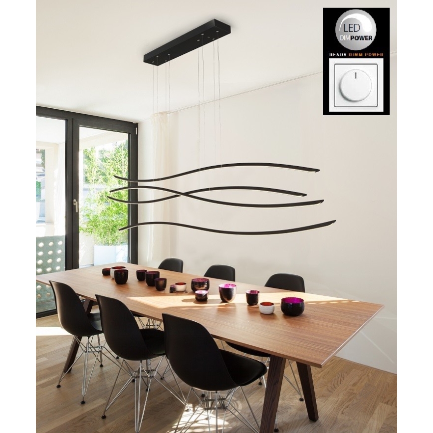 Azzardo AZ2912 - LED Димируем висящ полилей WAVES 4xLED/70W/230V