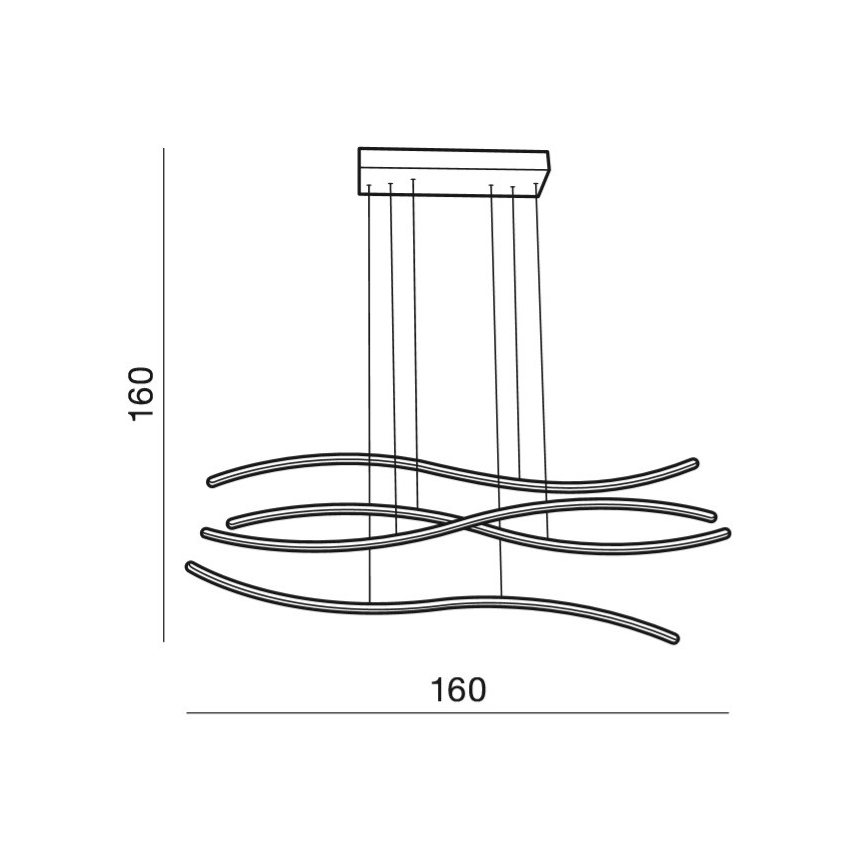 Azzardo AZ2913 - LED димируема висяща лампа на кабел WAVES LED/70W/230V