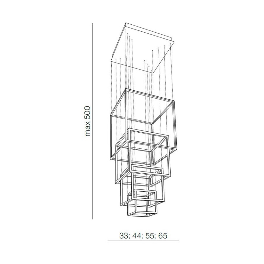 Azzardo AZ3139 - LED Димируем висящ полилей OPERA LED/329W/230V черен