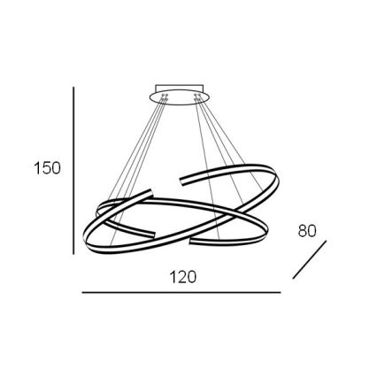 Azzardo AZ3356 - LED Димируем висящ полилей ALESSIA LED/100W/230V