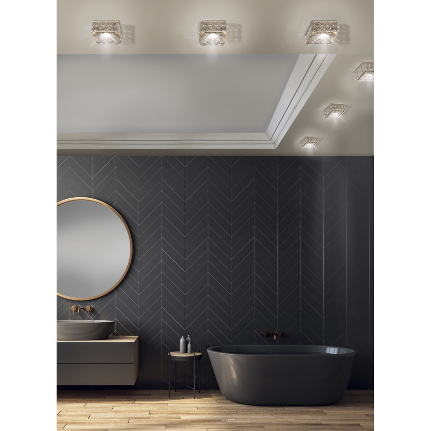 Azzardo AZ4410 - Лампа за вграждане ESTER 1xGU10/50W/230V крадратна матов хром