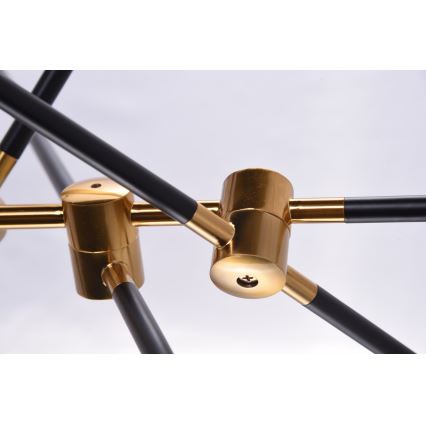 Azzardo AZ4700 - Висящ полилей SOLEN 6xG9/30W/230V черен/златист