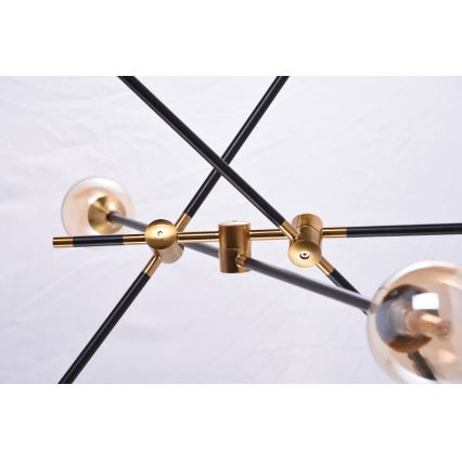 Azzardo AZ4700 - Висящ полилей SOLEN 6xG9/30W/230V черен/златист