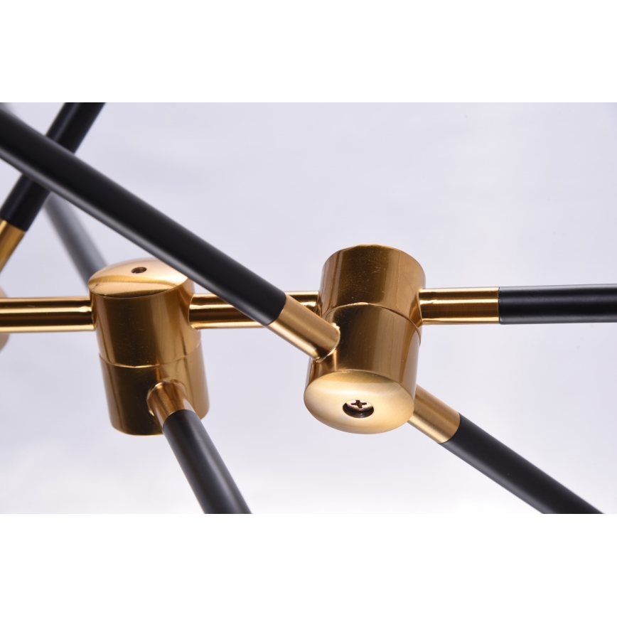 Azzardo AZ4700 - Висящ полилей SOLEN 6xG9/30W/230V черен/златист