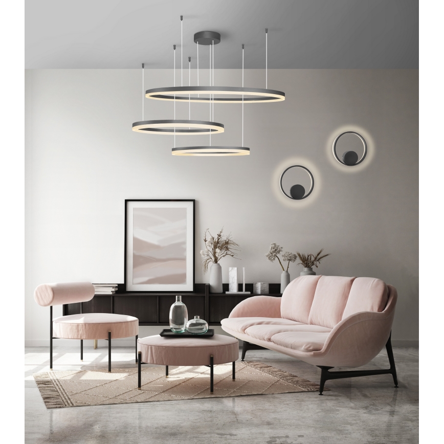 Azzardo AZ4707 - LED Висящ полилей HALO LED/130W/230V черен