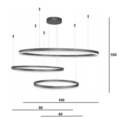 Azzardo AZ4707 - LED Висящ полилей HALO LED/130W/230V черен