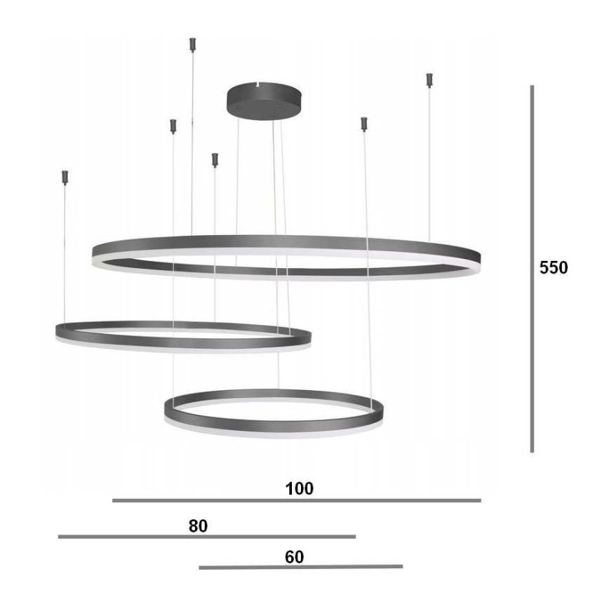 Azzardo AZ4707 - LED Висящ полилей HALO LED/130W/230V черен