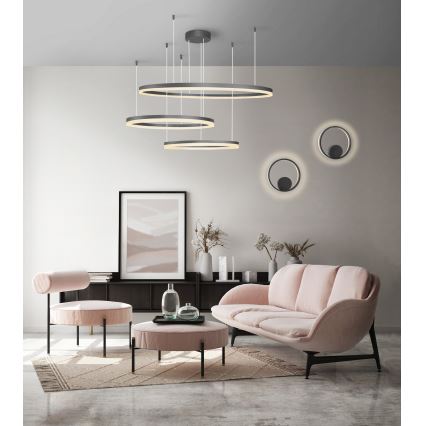 Azzardo AZ4707 - LED Висящ полилей HALO LED/130W/230V черен