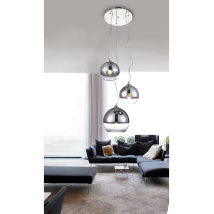 Azzardo AZ4750 - Висящ полилей BALL 3xE27/40W/230V кръгъл