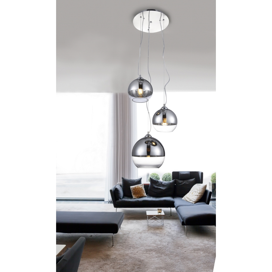 Azzardo AZ4750 - Висящ полилей BALL 3xE27/40W/230V кръгъл