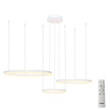 Azzardo AZ4971 - LED Димируем пендел HALO LED/120W/230V бял + дистанционно управление