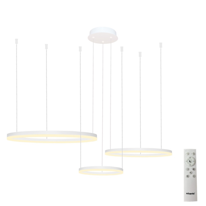 Azzardo AZ4971 - LED Димируем пендел HALO LED/120W/230V бял + дистанционно управление
