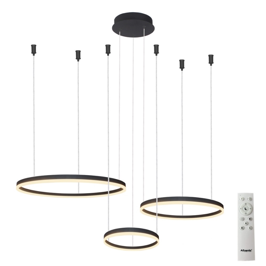 Azzardo AZ4972 - LED Димируем пендел HALO LED/120W/230V черен + дистанционно управление