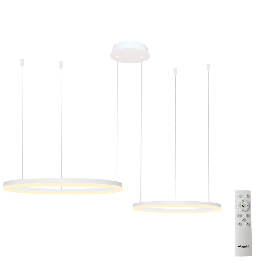 Azzardo AZ4977 - LED Димируем пендел HALO LED/90W/230V бял + дистанционно управление