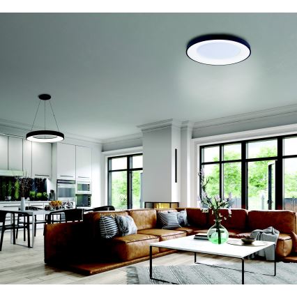 Azzardo AZ4991 - LED Димируем плафон SANTANA LED/50W/230V черен + дистанционно управление