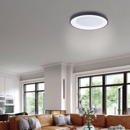 Azzardo AZ4995 - LED Димируем плафон SANTANA LED/80W/230V черен + дистанционно управление