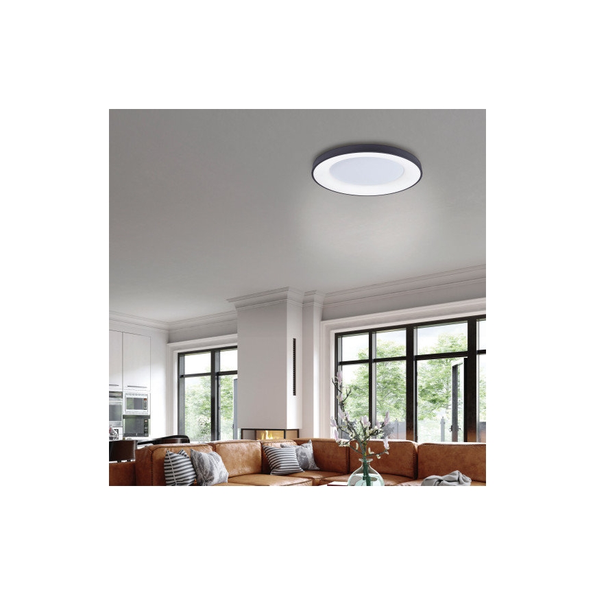 Azzardo AZ4995 - LED Димируем плафон SANTANA LED/80W/230V черен + дистанционно управление
