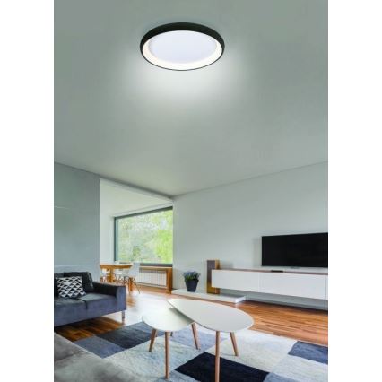 Azzardo AZ5075 -LED Димируем плафон ANTONIO LED/80W/230V черен + дистанционно управление