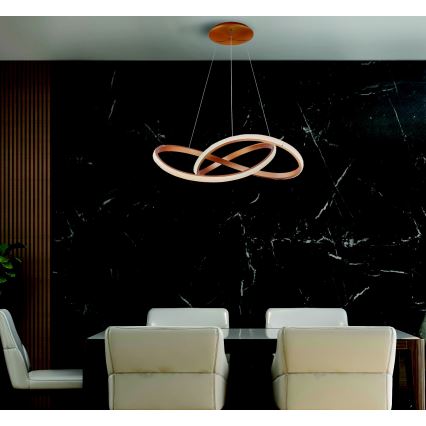 Azzardo AZ5097 - LED Димируем пендел INFINITY LED/80W/230V златист + дистанционно управление