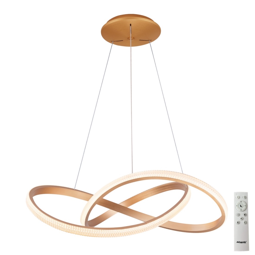 Azzardo AZ5097 - LED Димируем пендел INFINITY LED/80W/230V златист + дистанционно управление