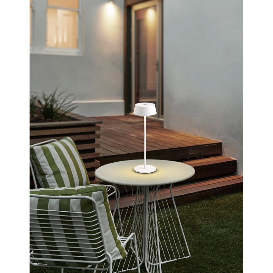 Azzardo AZ5334 - LED Екстериорен димируема акумулаторна лампа GILBERTO LED/2W/5V IP54 бял